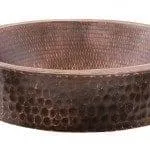15" Small Round Skirted Vessel Hammered Copper Sink