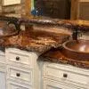 15" Small Round Skirted Vessel Hammered Copper Sink