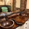 15" Small Round Skirted Vessel Hammered Copper Sink