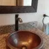 15" Small Round Skirted Vessel Hammered Copper Sink