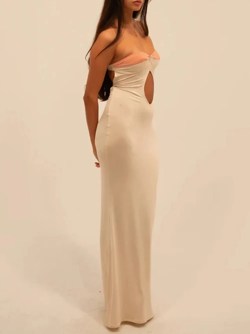 Alyssa Hollow Out Off Shoulder Maxi Dress