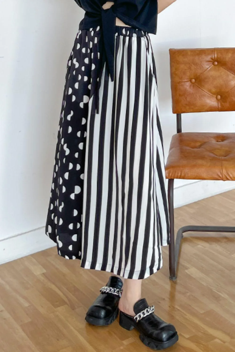 Blue Zone Planet |  Mixed Print Cropped Culottes with Pockets