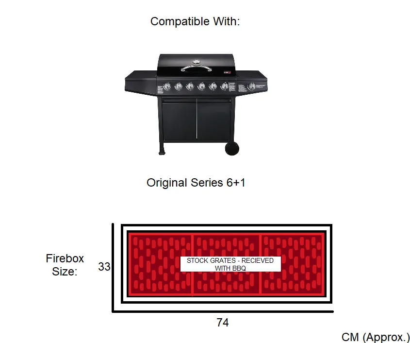 Cast Iron Grill Grate Set for Original 6 1