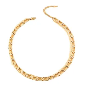 Chunky Cuban Link Necklace - Vintage Punk Sweater Chain - Minimalist Single Strand Choker