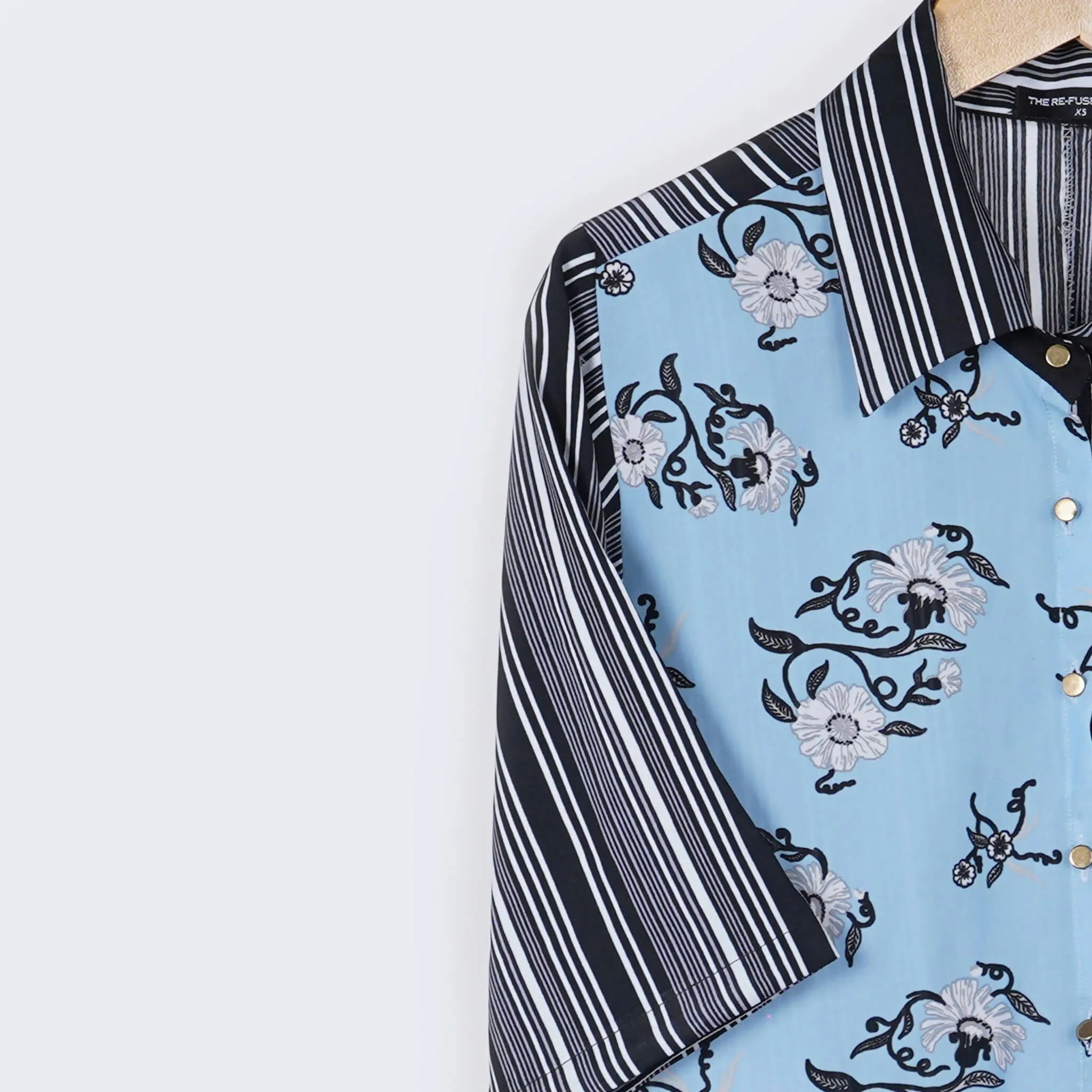 Clashed Floral and Stripe Print Shirt
