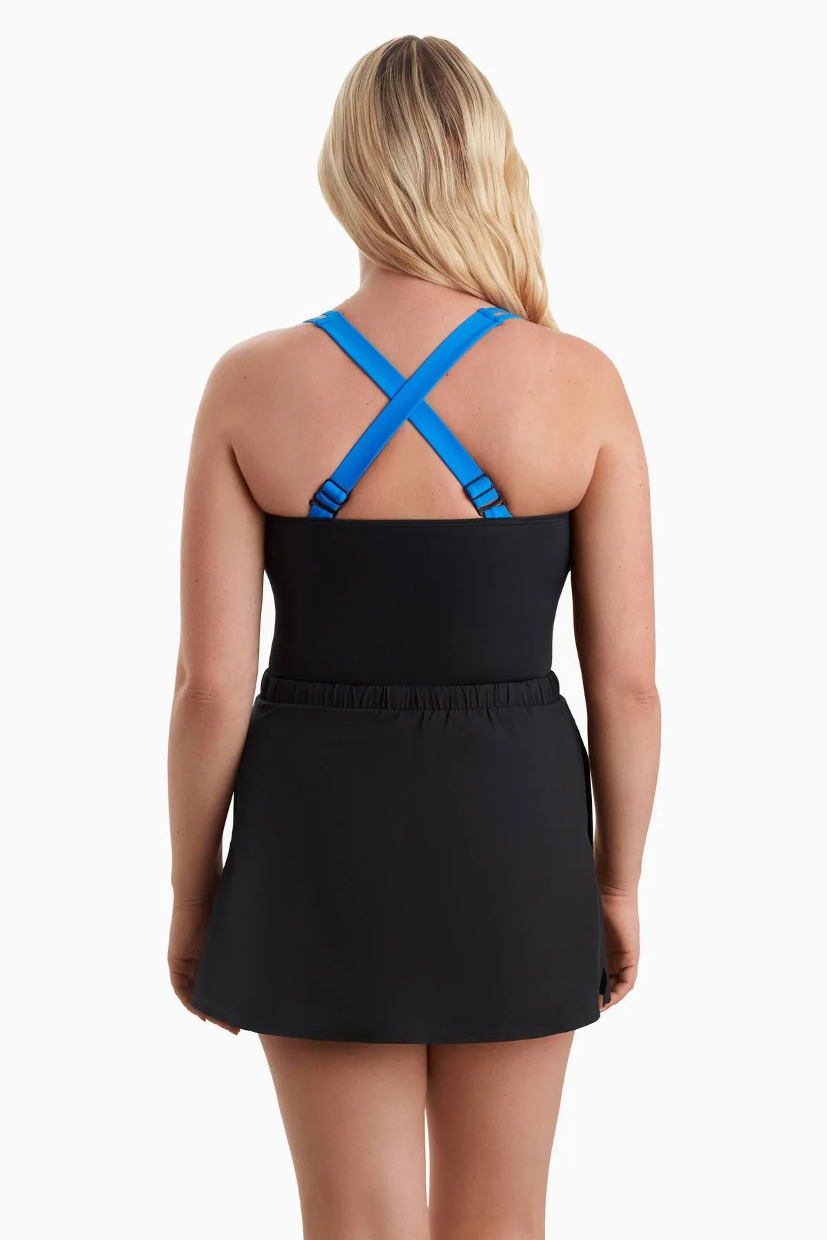 Fashion Solids Skirted Runaround One Piece