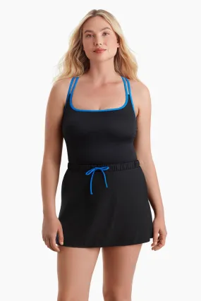Fashion Solids Skirted Runaround One Piece