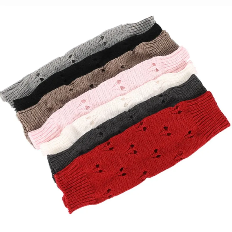 Fingerless Knit Gloves in 6 Colors For Wear With or Without Sleeves