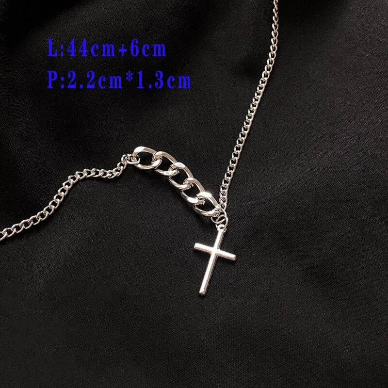Flytonn Goth Fashion Skateboard Pendant Necklace Men Punk Long Chain Necklaces On The Neck Stainless Steel Women's Men's Jewelry