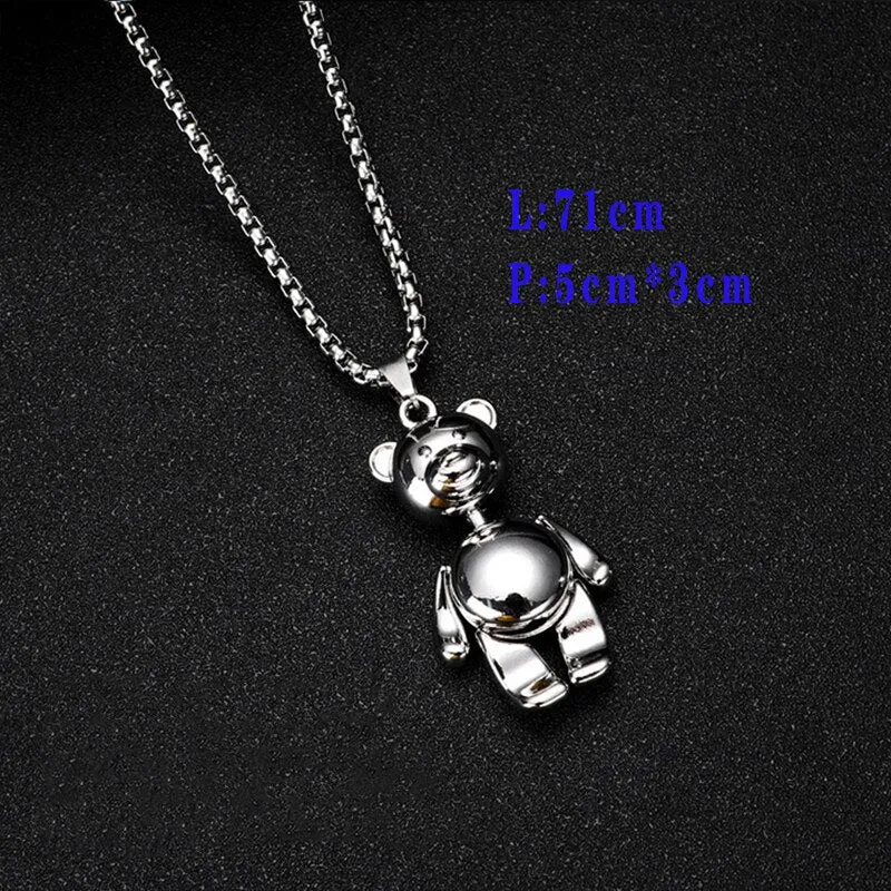 Flytonn Goth Fashion Skateboard Pendant Necklace Men Punk Long Chain Necklaces On The Neck Stainless Steel Women's Men's Jewelry