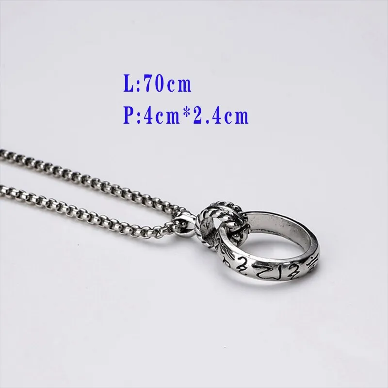 Flytonn Goth Fashion Skateboard Pendant Necklace Men Punk Long Chain Necklaces On The Neck Stainless Steel Women's Men's Jewelry