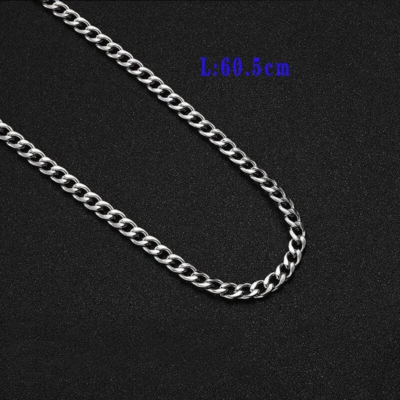 Flytonn Goth Fashion Skateboard Pendant Necklace Men Punk Long Chain Necklaces On The Neck Stainless Steel Women's Men's Jewelry