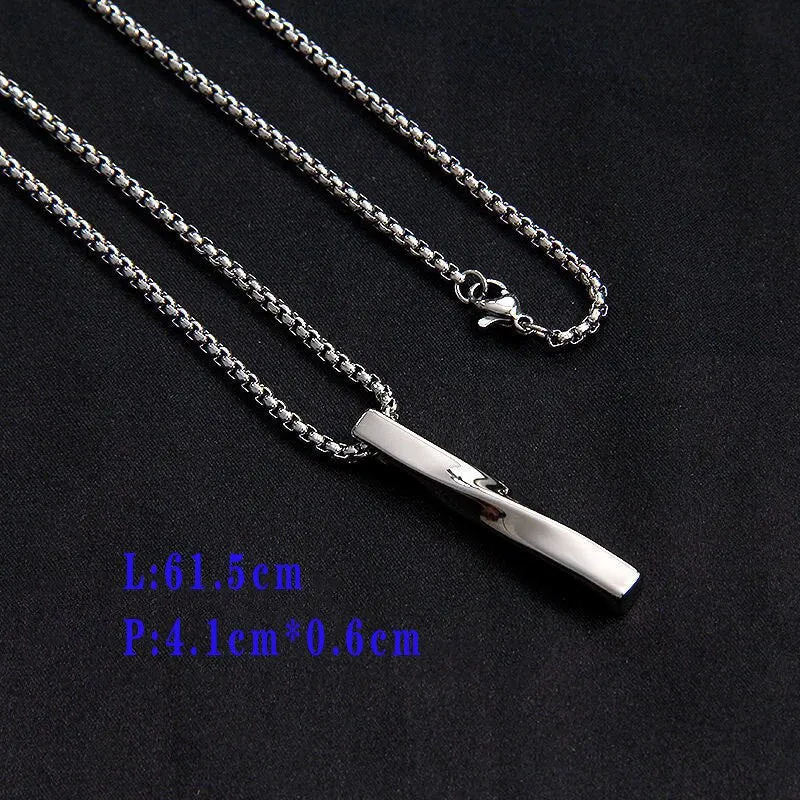 Flytonn Goth Fashion Skateboard Pendant Necklace Men Punk Long Chain Necklaces On The Neck Stainless Steel Women's Men's Jewelry