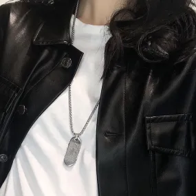 Flytonn Goth Fashion Skateboard Pendant Necklace Men Punk Long Chain Necklaces On The Neck Stainless Steel Women's Men's Jewelry