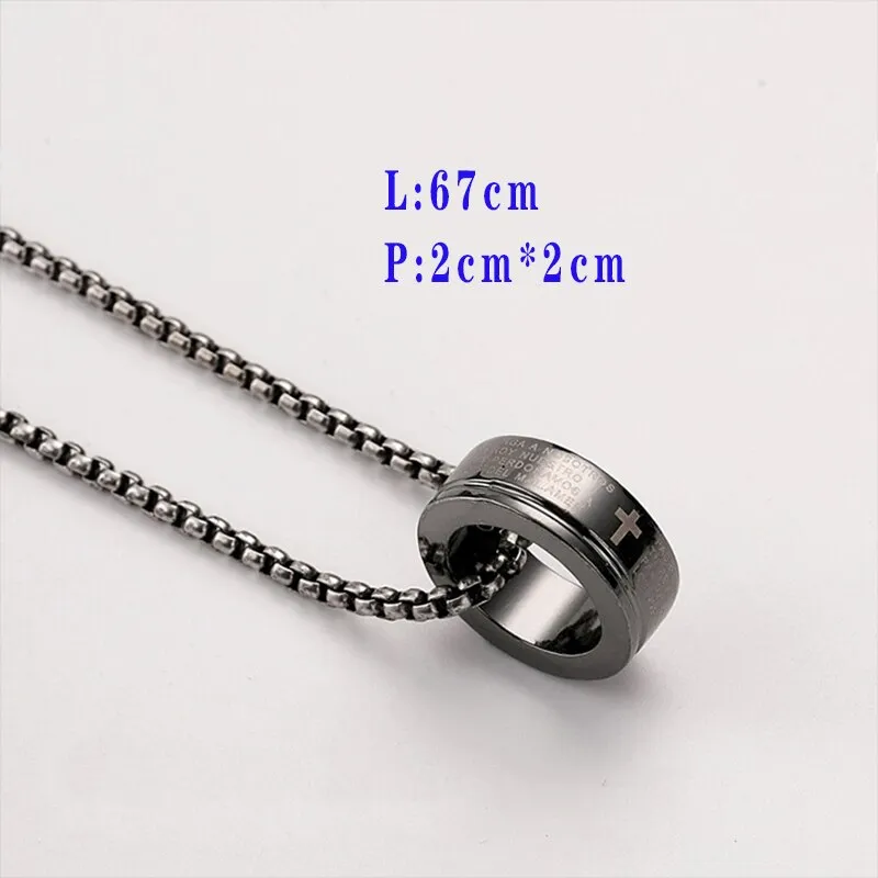 Flytonn Goth Fashion Skateboard Pendant Necklace Men Punk Long Chain Necklaces On The Neck Stainless Steel Women's Men's Jewelry