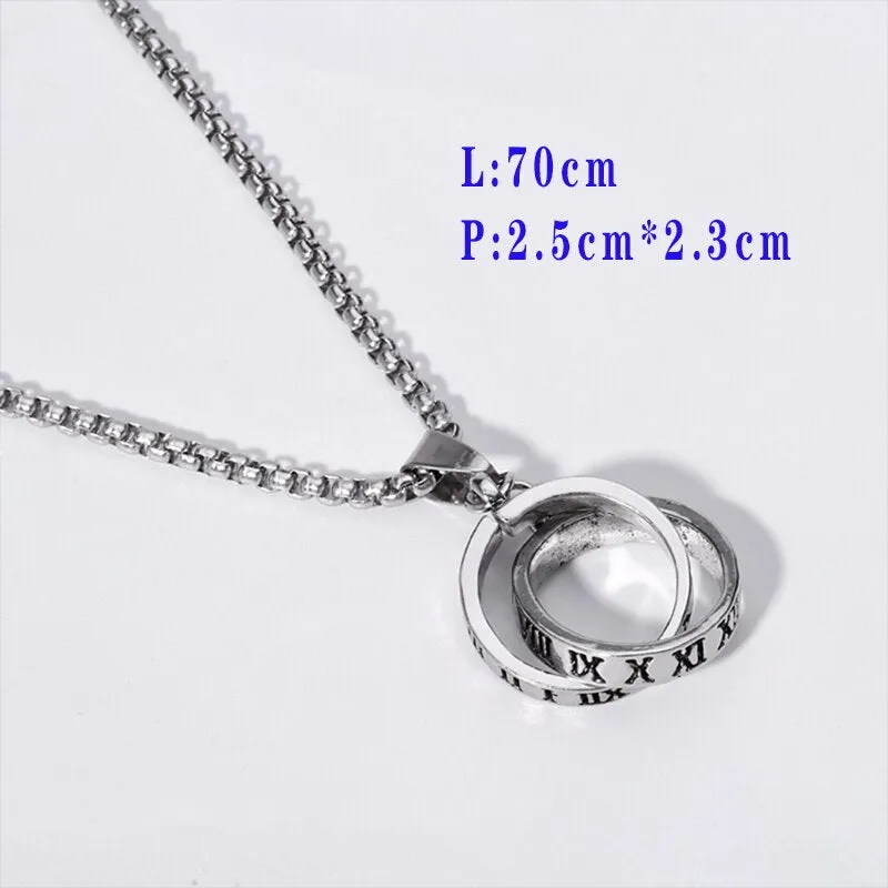 Flytonn Goth Fashion Skateboard Pendant Necklace Men Punk Long Chain Necklaces On The Neck Stainless Steel Women's Men's Jewelry