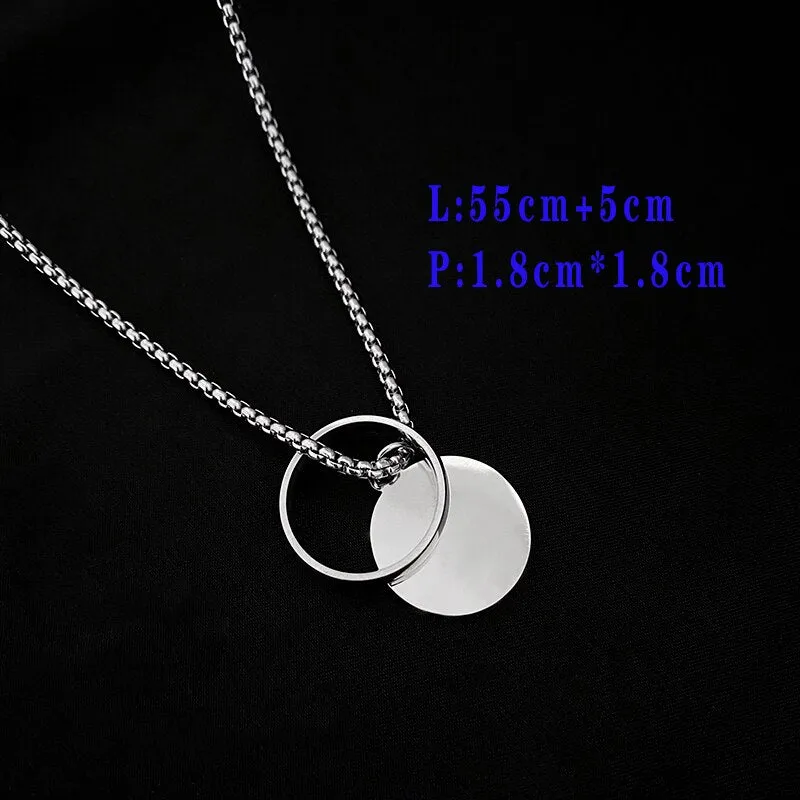 Flytonn Goth Fashion Skateboard Pendant Necklace Men Punk Long Chain Necklaces On The Neck Stainless Steel Women's Men's Jewelry