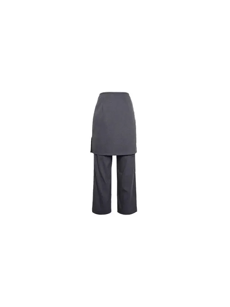 High-Waist Fake Two-Piece Slim Casual Culottes (Winter Look)