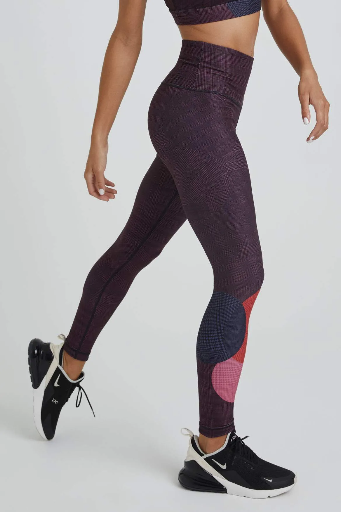High Waist Leggings Burgundy Topsy Turvy