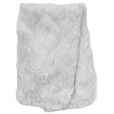 Men's Fingerless / Texting Gloves, Reversible - Cozy Cable in Ash Faux Fur