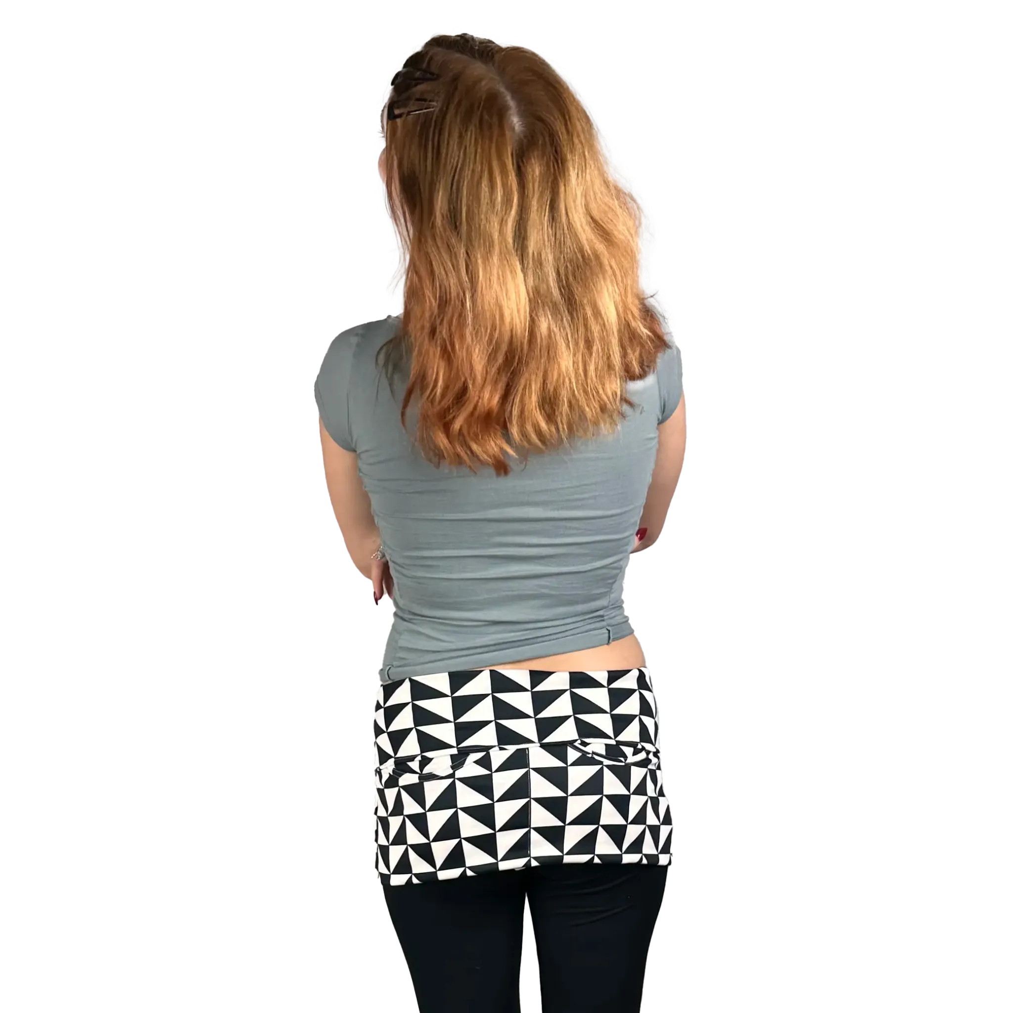 P05K™ | Black Triangles Ponte De Roma Belt Bag Pocket Skirt