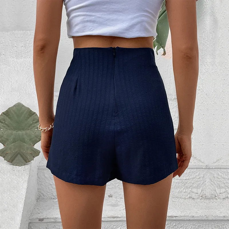 PEOPLETERRITORY New Popular trade women's clothing Popular, 2025 and popular popular texture women's trousers skirt summer solid color button culottes