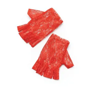 Red Short Fingerless Gloves Costume Accessory