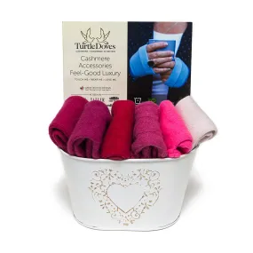 Turtle Doves not Just Gloves Pure Cashmere Wristwarmers - Reds and Pinks