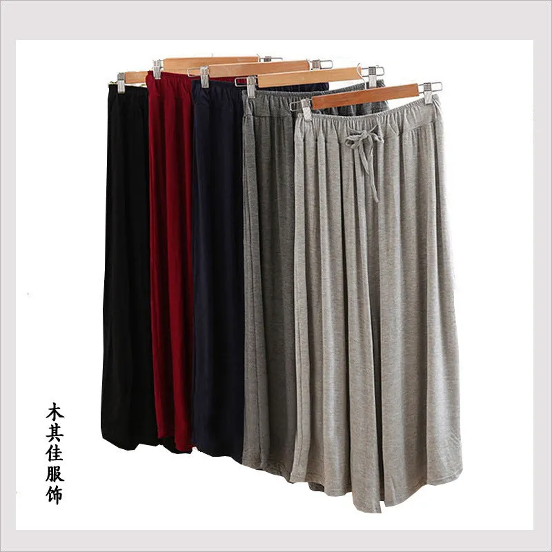 Women Modal Wide Leg Pants Casual Sporty Yoga High Waist Ankle-Length Plus Size Culottes