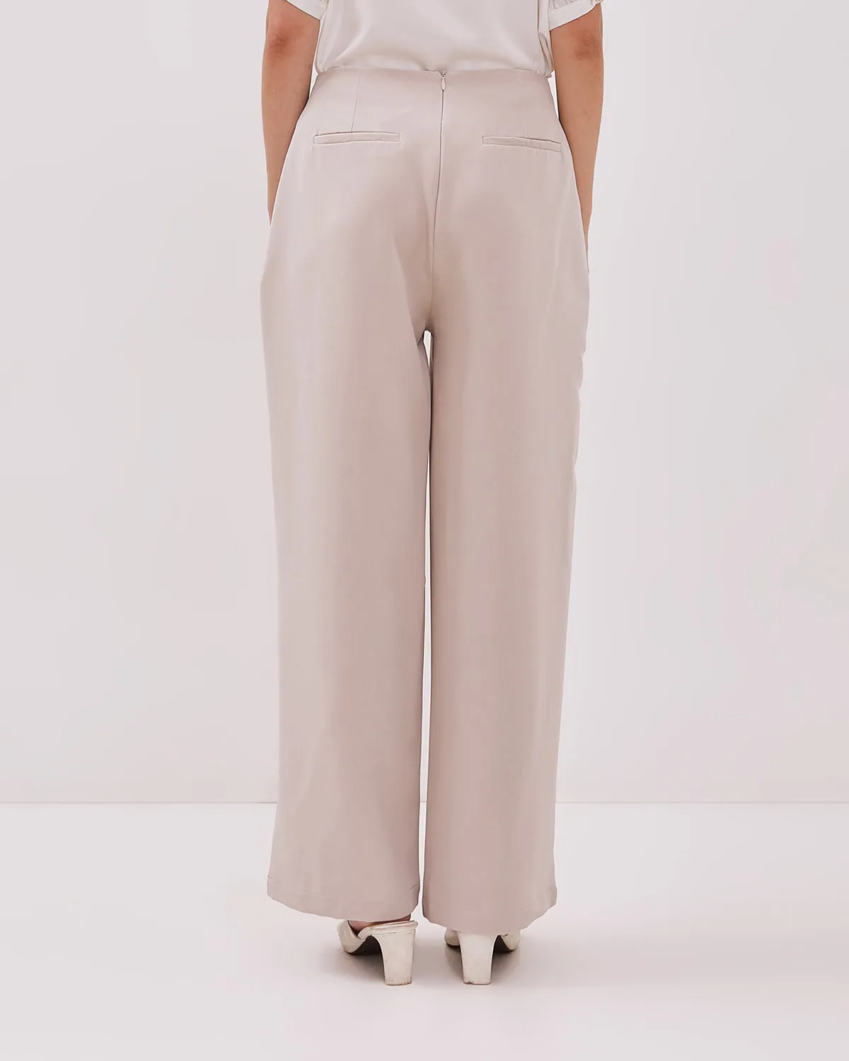 Women's Cream Wide Cut Culottes Long Pants