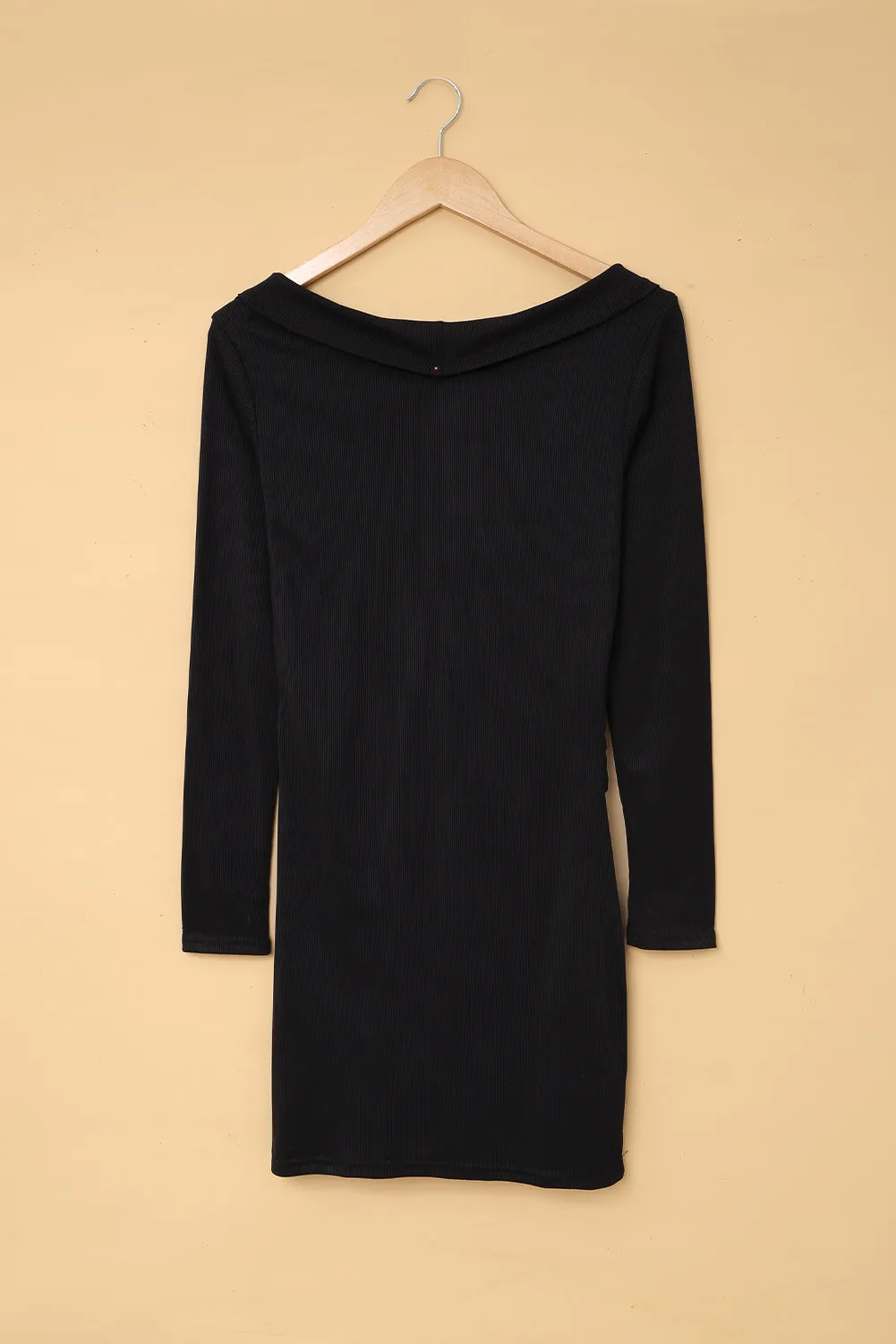 Women's Deep V Neck Long Sleeve Pencil Short Dress Bodycon Mini Dress