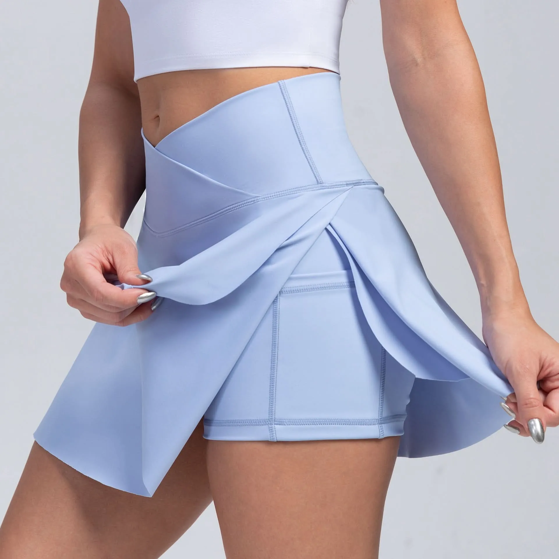 Women's High-Waist Sports Skirt Shorts – Moisture-Wicking Activewear for Yoga