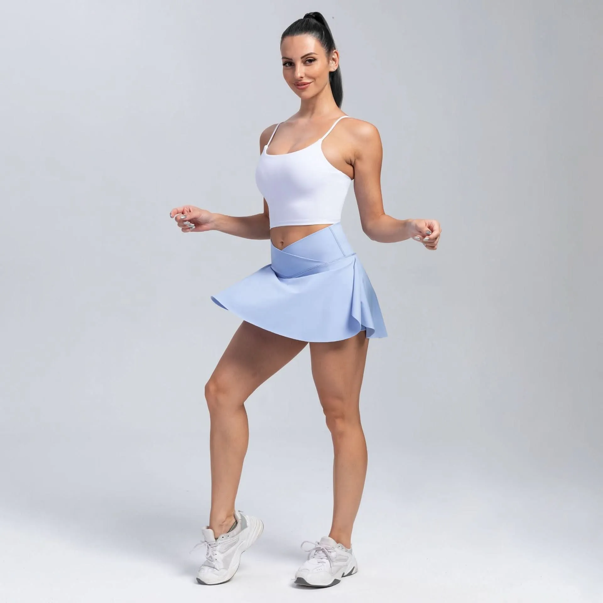 Women's High-Waist Sports Skirt Shorts – Moisture-Wicking Activewear for Yoga