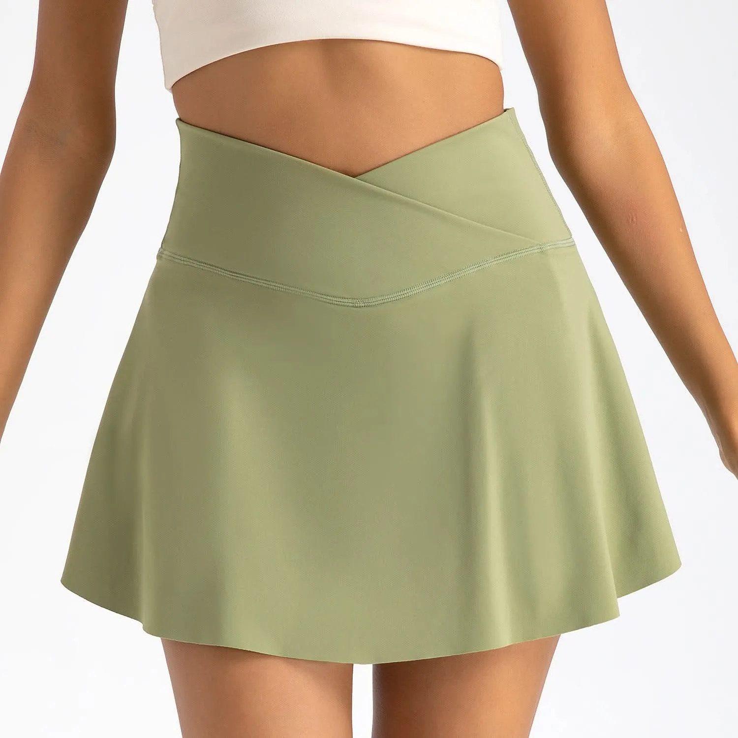 Women's High-Waist Sports Skirt Shorts – Moisture-Wicking Activewear for Yoga