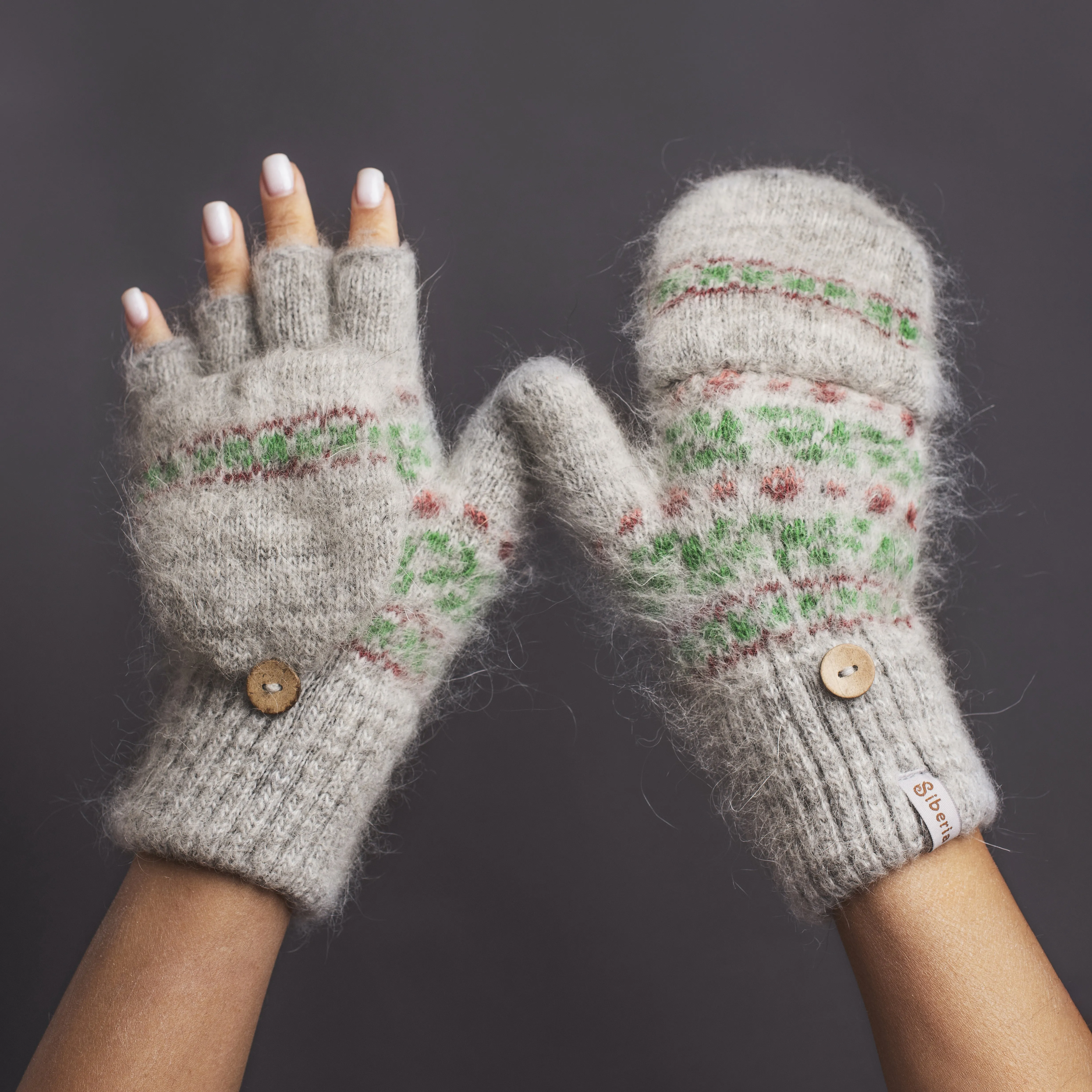 Women's Winterberries Goat Wool Mitten Gloves